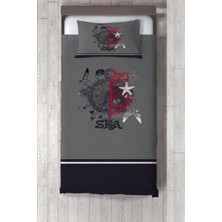 Talia Home Gri denizci Desenli Çocuk Odası Yatak Örtüsü TLAY-185