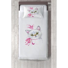 Talia Home  kedi Desenli Çocuk ve Bebek Odası Yatak Örtüsü TLAY-234