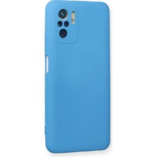 Newface Xiaomi Redmi Note 10 Kılıf Nano Içi Kadife  Silikon - Mavi