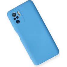 Newface Xiaomi Redmi Note 10 Kılıf Nano Içi Kadife  Silikon - Mavi