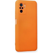 Newface Xiaomi Redmi Note 10 Kılıf Nano Içi Kadife  Silikon - Turuncu