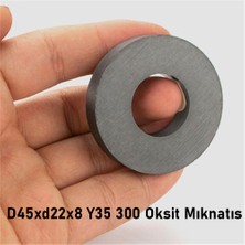 Mıknatıs Avm Ø45X22X8 mm Halka Ferrit Siyah Mıknatıs (10 Adet Set)