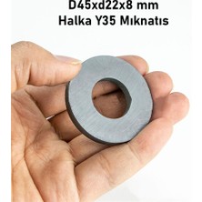 Mıknatıs Avm Ø45X22X8 mm Halka Ferrit Siyah Mıknatıs (10 Adet Set)