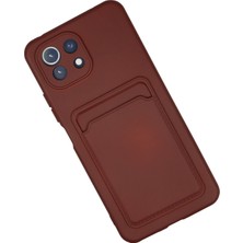 Newface Xiaomi Mi 11 Lite Kılıf Kelvin Kartvizitli Silikon - Bordo