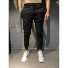 Relax Family Xf Erkek Yazlık Slim Fit Dar Kesim Siyah Jogger Eşorfman Altı