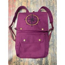 Street Bag Pusula Nakışlı Sırt Çantası Günlük Kullanım Seyahat Kamp Okul Çantası