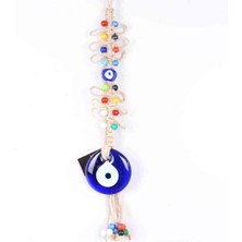 Depposite Nazar Makrome Oval Şekilli Halkalı Örme Boncuk Detaylı Duvar Süsü