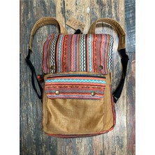 Street Bag Kapaklı Etnik Otantik Bohem Desenli Sırt Çantası Günlük Seyahat Kamp Kullanım