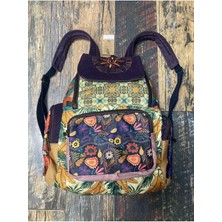 Street Bag Patchwork Tasarım Etnik Otantik Sırt Çantası Günlük Seyahat Kullanım