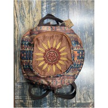 Street Bag Fargin Etnik Otantik Bohem Yuvarlak Sırt Çantası Günlük Seyehat Sırt Çantası