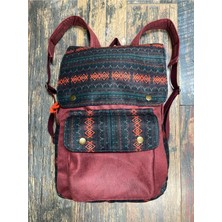 Street Bag Kapaklı Etnik Otantik Bohem Desenli Sırt Çantası Günlük Seyahat Kamp Kullanım