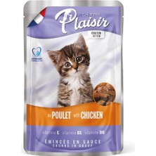 Plaisir Pouch 100 gr Tavuk Etli 4 Adet Yavru Kedi Maması