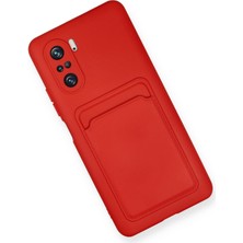 Newface Xiaomi Redmi K40 Pro Kılıf Kelvin Kartvizitli Silikon - Kırmızı