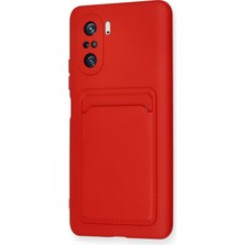 Newface Xiaomi Redmi K40 Pro Kılıf Kelvin Kartvizitli Silikon - Kırmızı