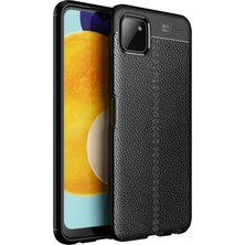 Newface Samsung Galaxy M22 Kılıf Focus Derili Silikon - Siyah