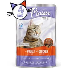 Plaisir Pouch 100 gr Tavuk Etli&ciğerli 4 Adet Kedi Maması