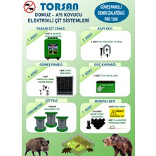 Torsan Güneş Panelli Pro Plus 1500 Elektrikli Çit Sistemi ( Domuz - Ayı Kovucu ) 1500 Mt