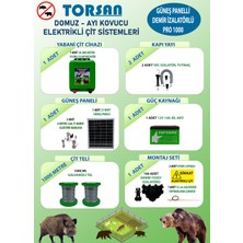 Torsan Güneş Panelli Pro Plus 1000 Elektrikli Çit Sistemi ( Domuz - Ayı Kovucu ) 1000 Mt