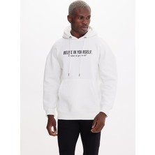 The Crow BELIVE ekru HOODIE SWEATSHIRT