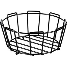 Edora Home Siyah Çok Amaçlı Oval Köşeli Ekmeklik Makrome - Metal Paslanmaz