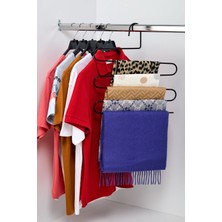 Edora Home Dolap Içi 5 Katlı Siyah Pantolon Askılık, Akıllı Dekoratif Askı - Metal Paslanmaz