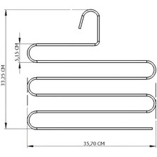 Edora Home 5'Li Dolap Içi 5 Katlı Siyah Pantolon Askılık, Akıllı Dekoratif Askı - Metal Paslanmaz