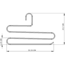 Edora Home 5'Li Dolap Içi 3 Katlı Siyah Pantolon Askılık - Metal Paslanmaz