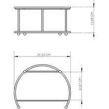Edora Home Rose Ikili Büyük Boy Metal Sunumluk / Şeffaf Pleksi Pasta Servis Seti - Paslanmaz