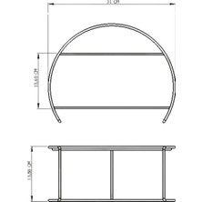 Edora Home Rose Ikili Büyük Boy Metal Sunumluk / Şeffaf Pleksi Pasta Servis Seti - Paslanmaz