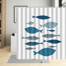 Haitn Karikatür Hayvan Balık Çocuk Duş Perdesi Denizyıldızı Balık Sahne Banyo Banyo Perdeleri Dekor (70 cm x 120 Cm) (Yurt Dışından)