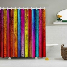 Haitn Ahşap Duş Perdesi Yeni Varış Tasarım Renkli Gökkuşağı Ahşap Kapı Banyo Perdesi (120 * 180 Cm) (Yurt Dışından)