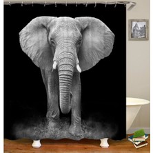 Haitn Siyah Backdrop Afrika Fil Leopar Aslan Desen Duş Perdesi Seti Vahşi Hayvan Baskı Banyo Ev Dekor Erkek Hediye Perdeleri | Duş Perdeleri (Yurt Dışından)