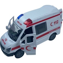 Hepsilazım Ambulans Polis Jandarma ve Itfaiye Araçları 4'lü Set Kapıları Açılan Sürtmeli 12 cm