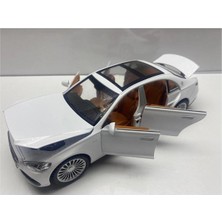 Hepsilazım Mercedes S600L Metal Sesli Işıklı Çek-Bırak Oyuncak Araba Metal Model Araç 22 cm