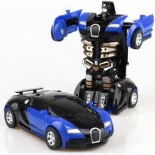 Hepsilazım Transformers Robot Oyuncak Çek Bırak 13 cm Kendinden Robota Dönüşebilen Araba Bugatti