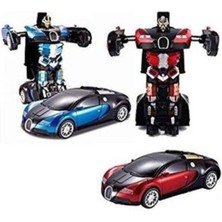 Hepsilazım Transformers Robot Oyuncak Çek Bırak 13 cm Kendinden Robota Dönüşebilen Araba Bugatti