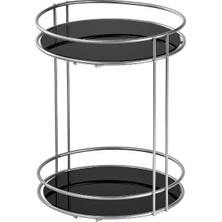 Edora Home 2'li Gümüş Banyo Organizer Seti, Iki Katlı ve Tek Katlı Düzenleyici - Metal Paslanmaz