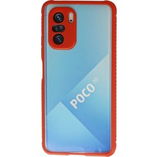 Newface Xiaomi Poco F3 Kılıf Miami Şeffaf Silikon - Kırmızı 277097