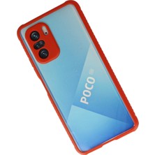 Newface Xiaomi Poco F3 Kılıf Miami Şeffaf Silikon - Kırmızı 277097