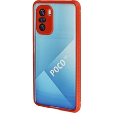 Newface Xiaomi Poco F3 Kılıf Miami Şeffaf Silikon - Kırmızı 277097