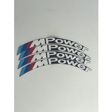 AS Tuning M Power Beyaz Kalıcı Lastik Yazısı M Power Sticker 8 Kit Büyük Boy