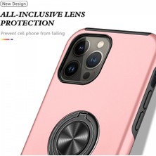 Newface Apple iPhone 13 Pro Max Kılıf Elit Yüzüklü Kapak - Pembe 277097