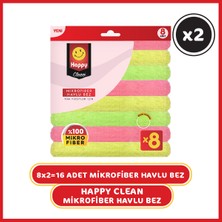 Happy Clean Mikrofiber Havlu Bez 8 Adet x 2 Adet