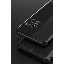 Eabhulie Huawei Mate 60 Pro Için Akıllı Görünüm Flip Stand Pu Deri Telefon Kılıfı - Mor (Yurt Dışından)