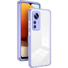 Eabhulie Xiaomi 12T/12T Pro/redmi K50 Ultra Için Şeffaf Sert Pc Tampon Telefon Kılıfı - Mor (Yurt Dışından)