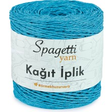 Spagetti Yarn Kağıt Ip Turkuaz El Örgü Ipliği