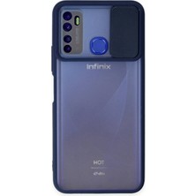 Newface Infinix Hot 9 Kılıf Palm Buzlu Kamera Sürgülü Silikon - Lacivert 277097