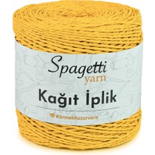 Spagetti Yarn Kağıt Ip Sarı El Örgü Ipliği