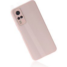 Newface Vivo Y53S Kılıf Glass Kapak - Pembe 277097