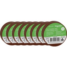 Schneider 2420107 8 Adet 19 mm x 20 Metre Kahverengi Izole Elektrik Bandı